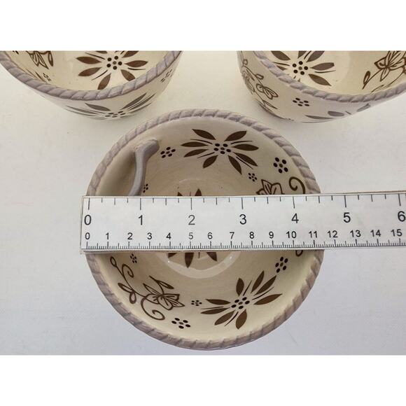 BOWLS-TEMPTATIONS-Rice-Soup-Noodle-Cream Taupe Brown-SET OF 3 - Picture 11 of 12